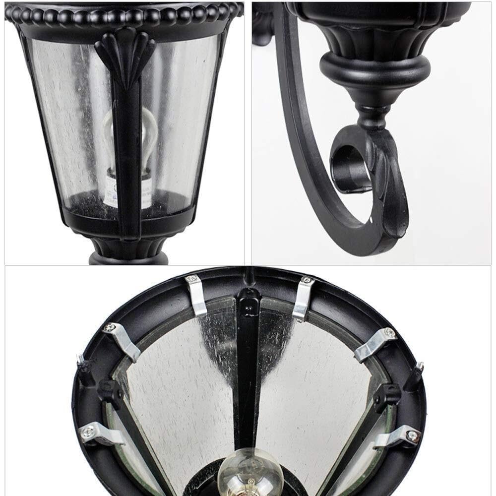 Wejścia Lampa Zewnętrzna Wodoodporna Zewnętrzna Lampa Ścienna Aluminiowa Szklana Kinkiet Ganku Garaż E27 Patio Willa Światło Oświetlenie Ogrodu(19.6 * 50cm)