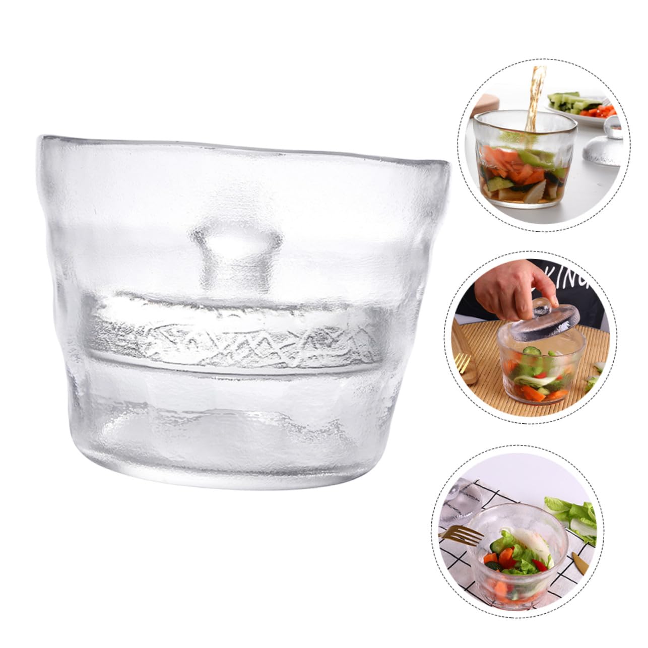 Barattolo per Sottaceti Ermetico in Vetro Contenitore Trasparente per Fermentazione Vegetali Stile Giapponese con Coperchio Pesante per Kimchi e Conservazione Alimentare in Cucina