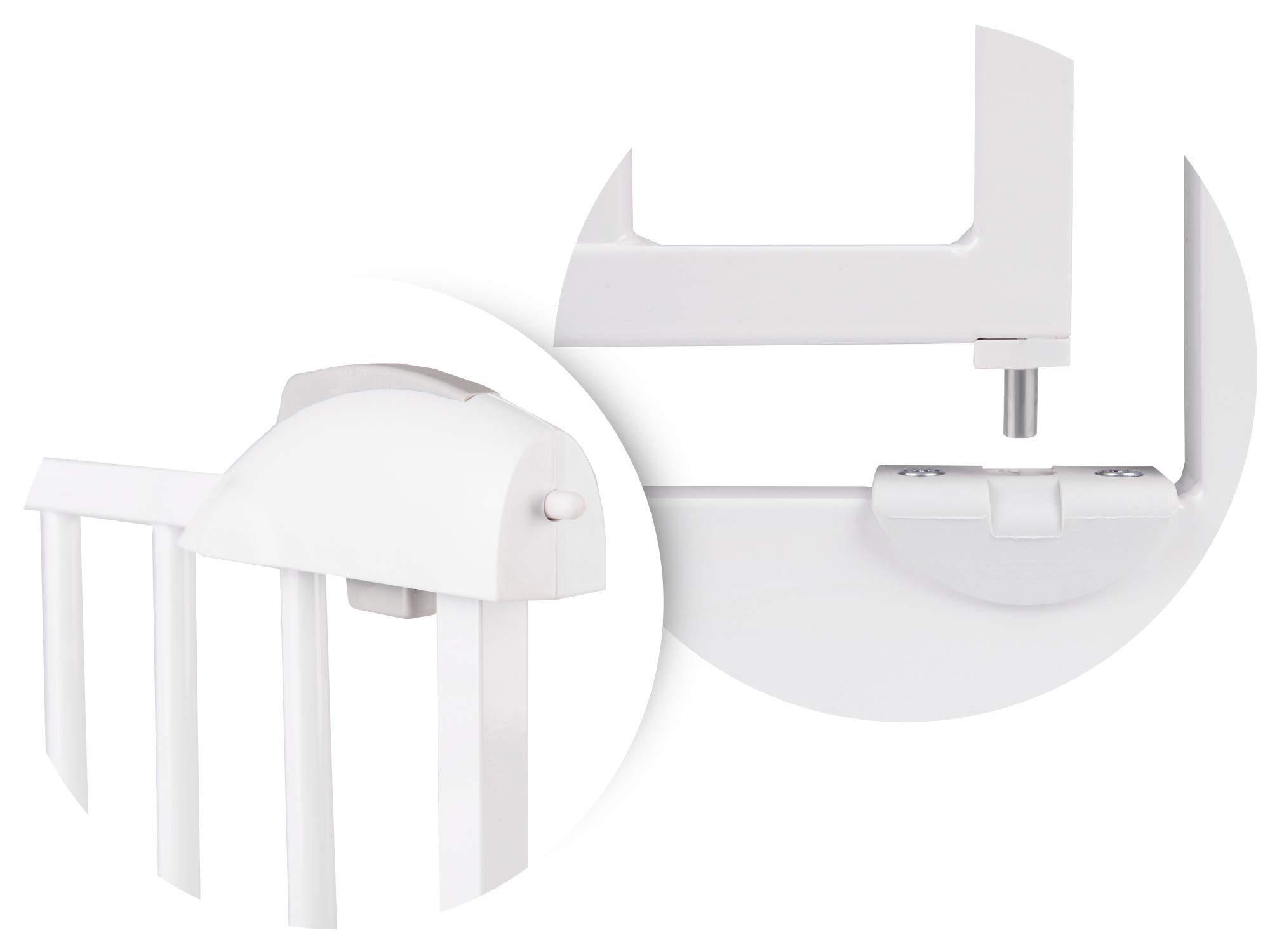 Nukido Barrera De Seguridad para Niños Extensible 75-105 cm Montaje Fácil Sin Tornillos Valla Metálica para Puerta Escalera Blanco