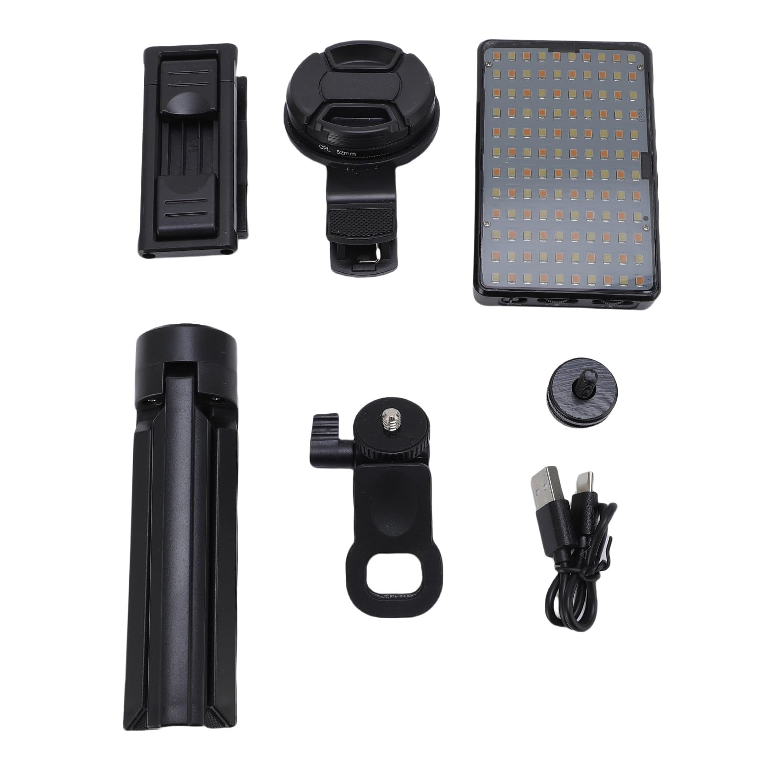 LED Tattoo Photography Video Light, 2500k-9000K CRI 95+ Portable Selfie Light, Téléphone Mobile Polarisé Lumière avec 120 Perles LED et Lentille Filtrante CPL pour Le Tatoueur