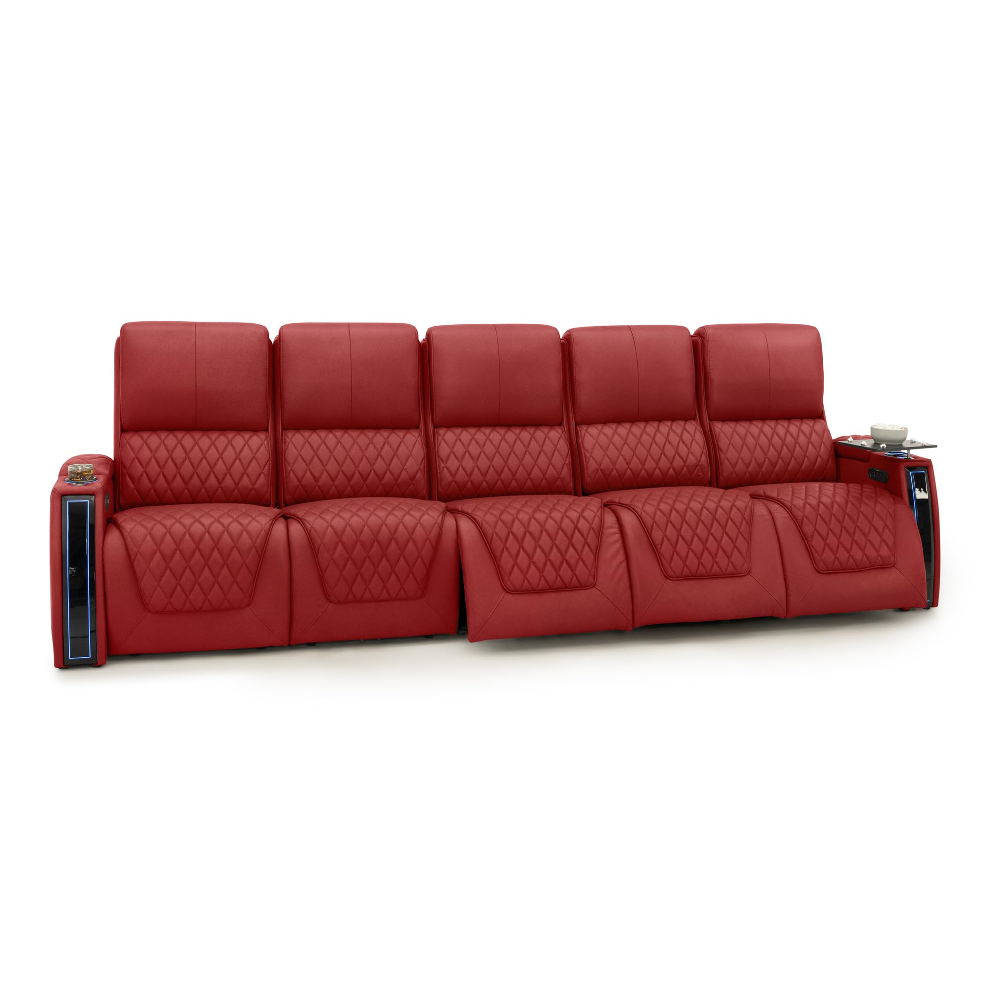 Seatcraft Apex Home Theater Seating Red Row of 5 Sofa