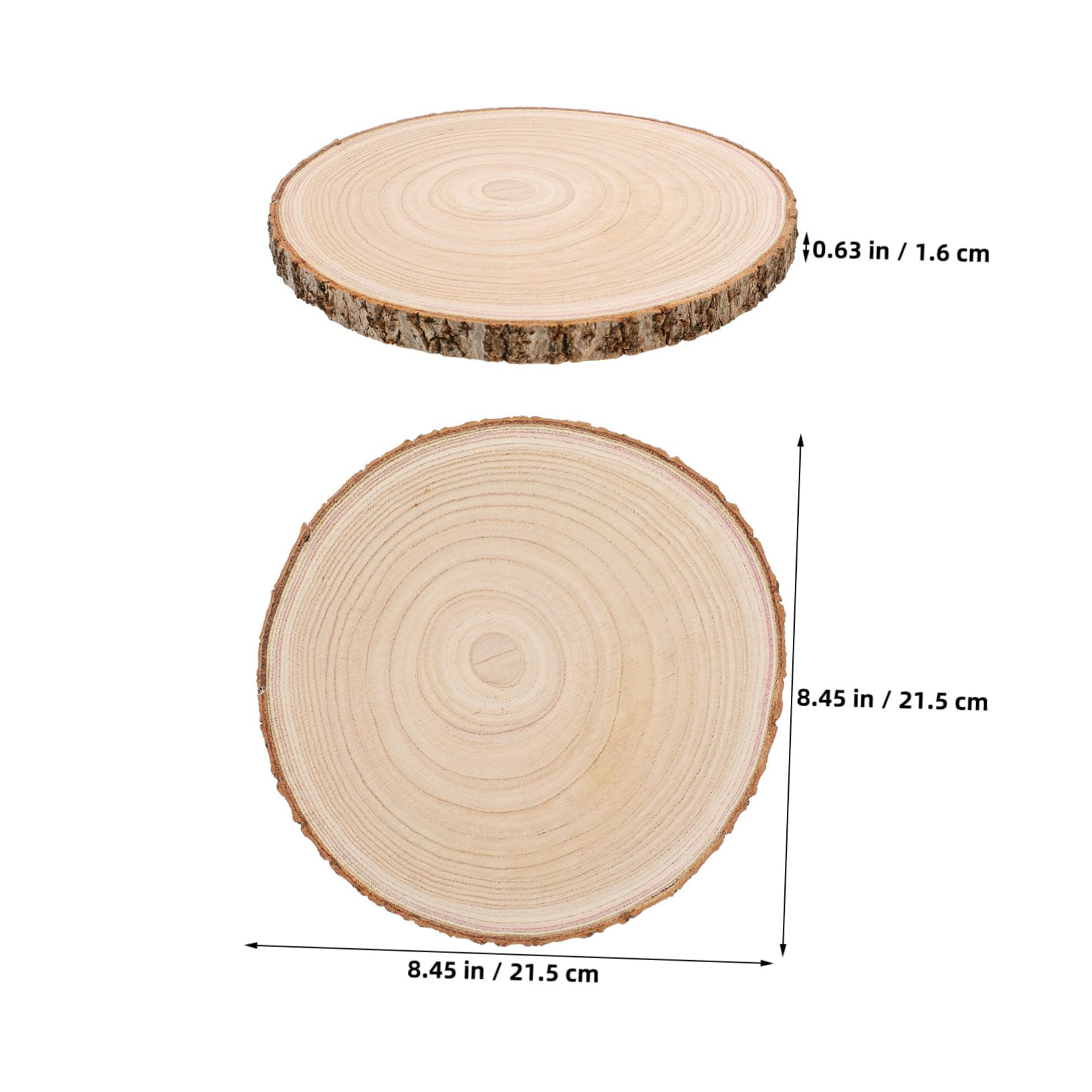 8 Piezas Rodajas de Madera para Manualidades de Discos de Madera sin Acabado Tocón de Corteza de Troncos Decoración de Mesa de Suministros para Manualidades