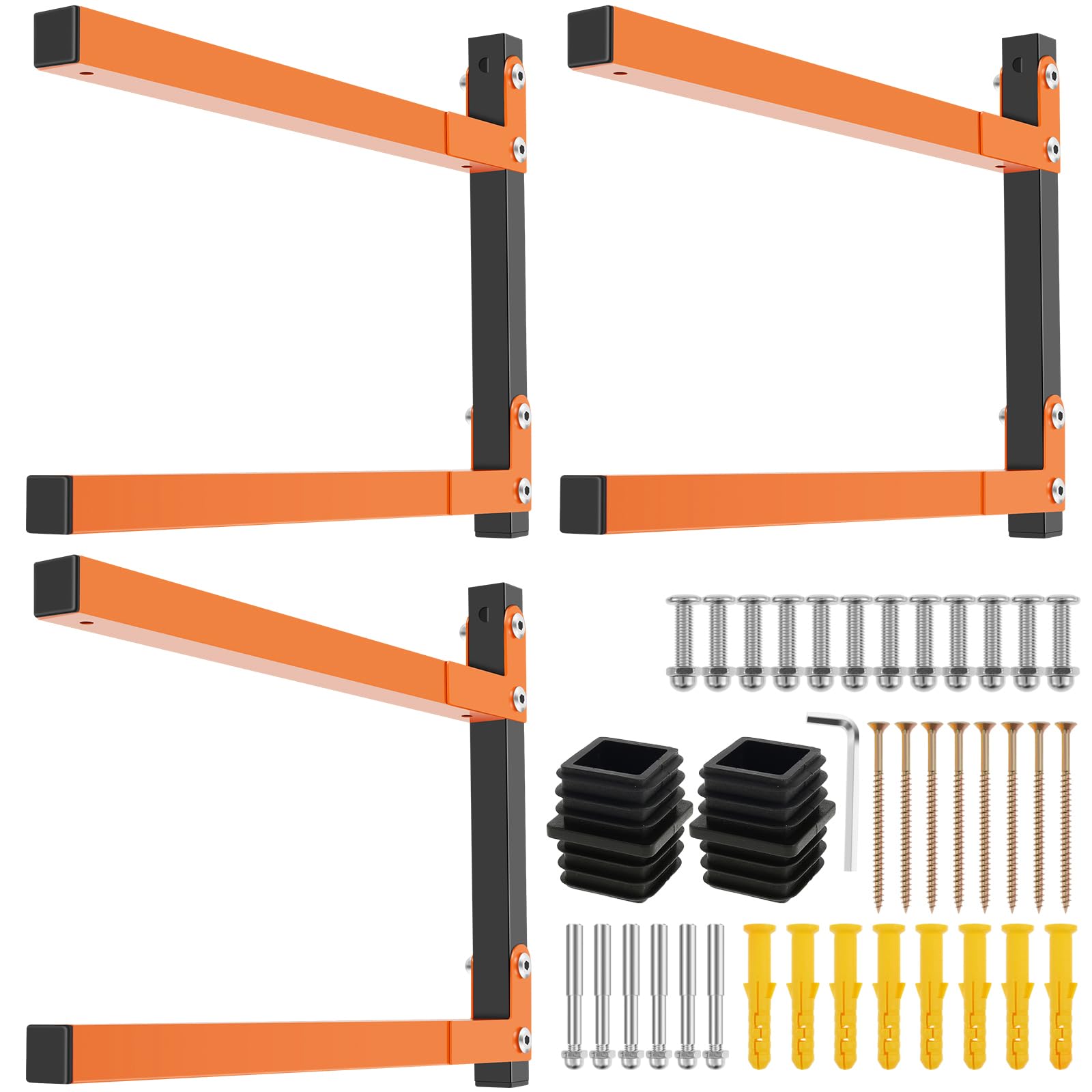 Pretty Kaurv2Pcs Lumber Storage Rack Wall Mounted Lumber Organizer Metal Multi-Level Lumber Storage Shelf Heavy Duty Lumber Wall Holder Detachable Rack for Wood Lumber