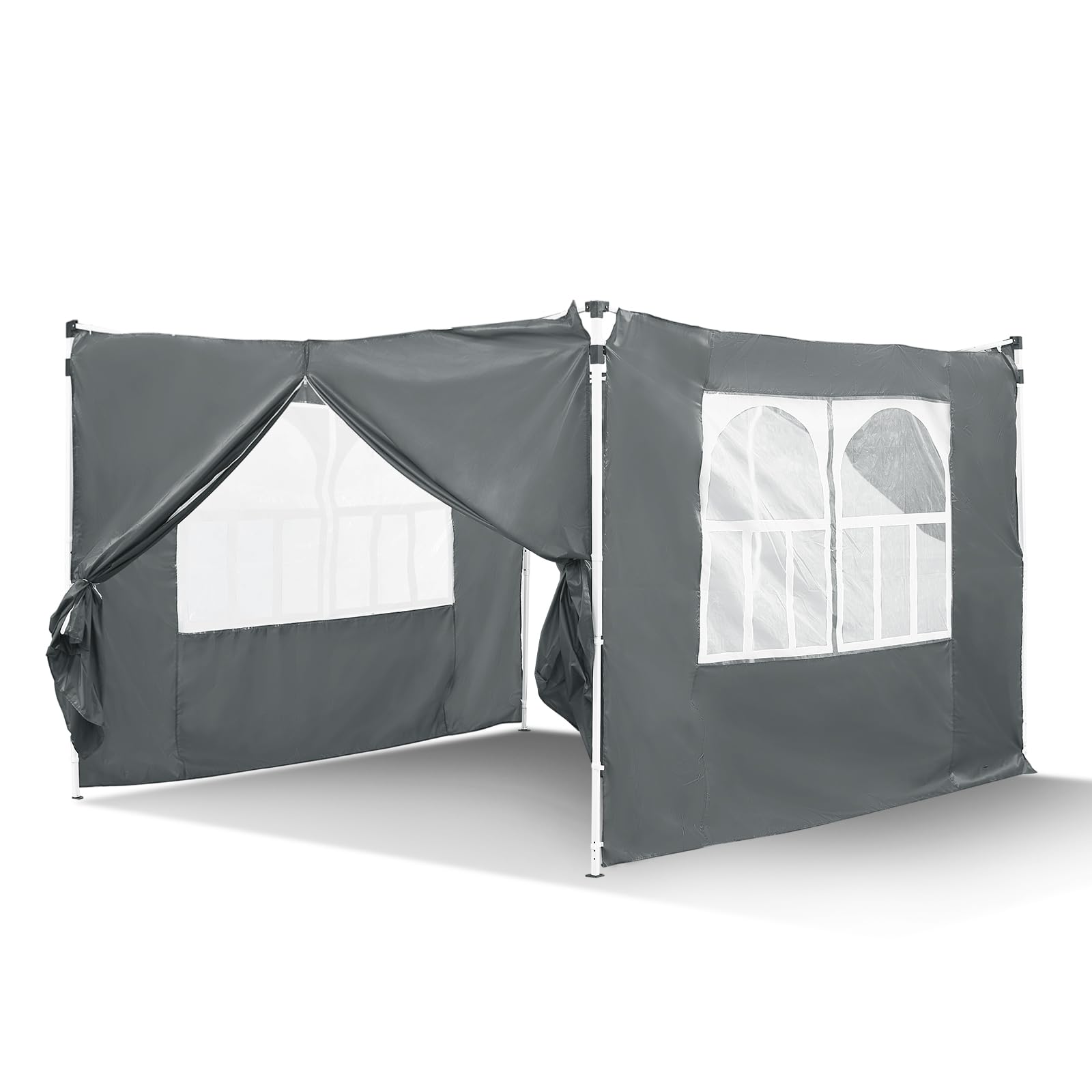 LEMROE Gazebo Side Panels 3x3m, Water-Resistant 210D Replacement Grey