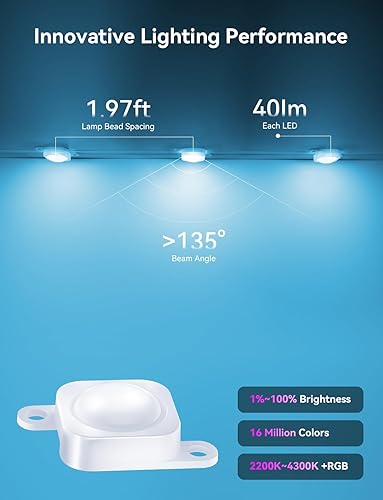 Miniatura 7 de Luces RGB permanentes para exteriores para casa, 200 pies con 100 LED, luces LED impermeables IP67 para decoraciones de Navidad, funciona con