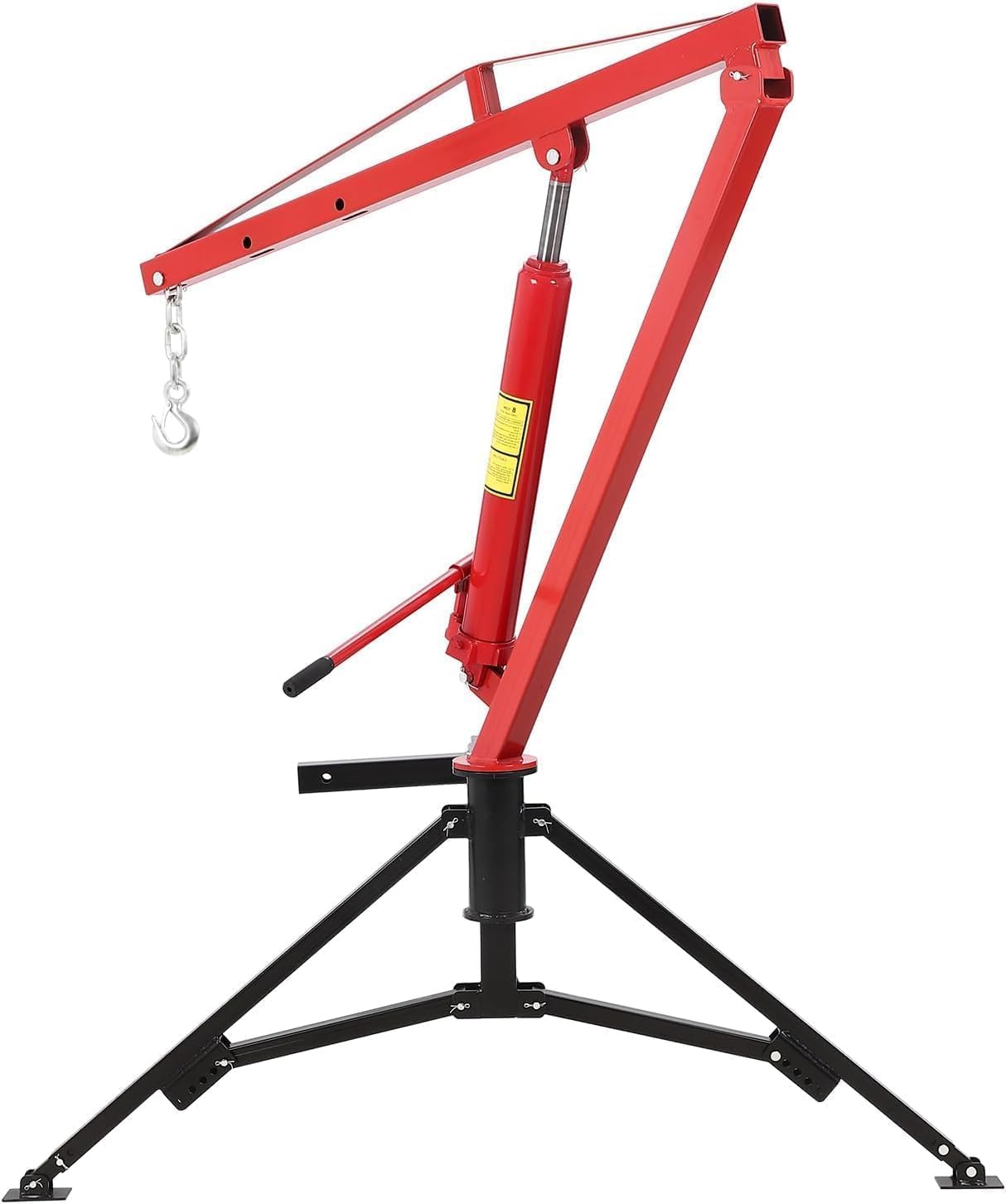 GarveeLife 1000 LBS Hydraulic Pickup Truck Crane, 360° Swivel Hitch Mounted Hoist with 3 Adjustable Booms, Truck Bed Crane for Lifting Engine, Deer, or Construction Goods-Red