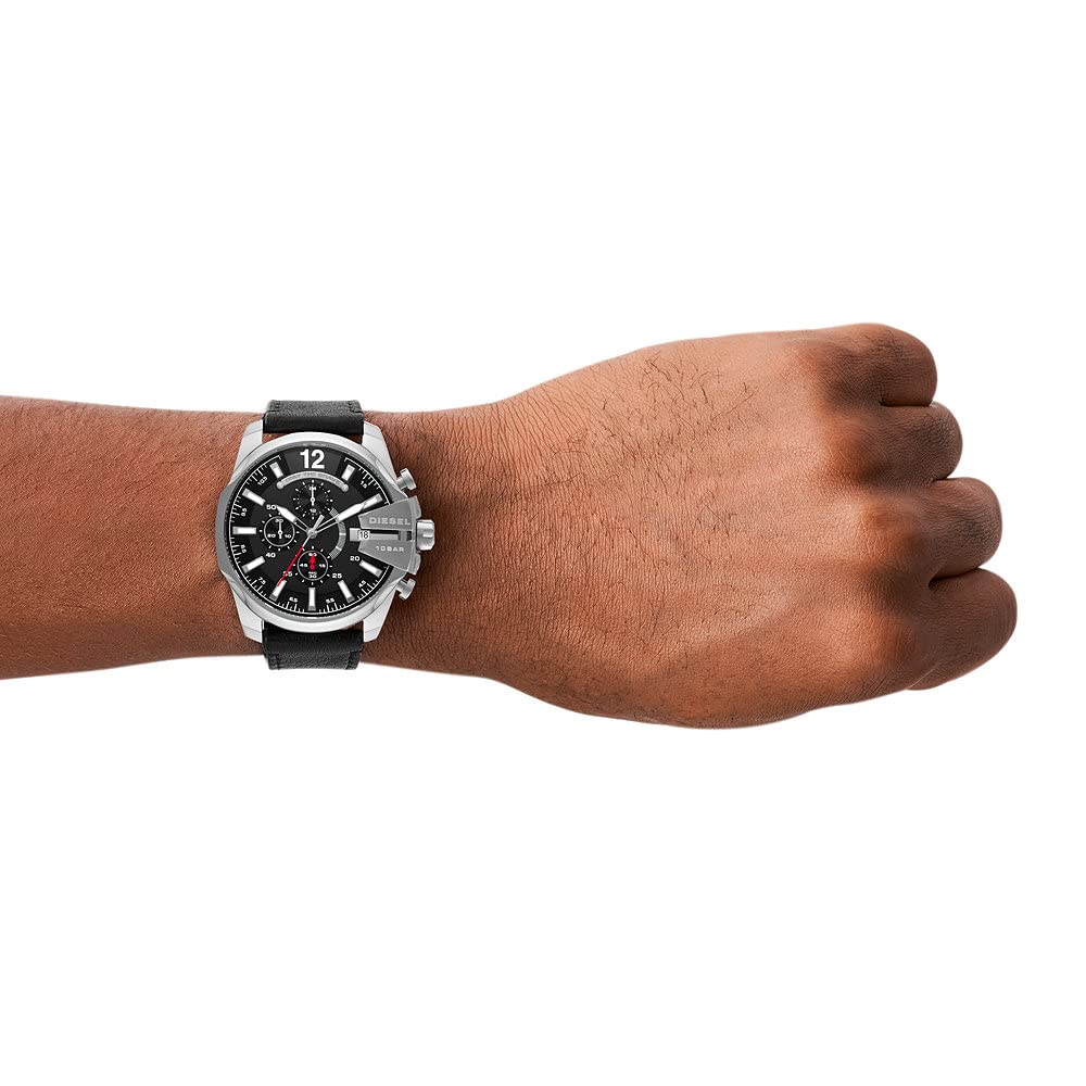 Diesel Reloj Baby Chief para Hombre, Movimiento cronógrafo de Cuarzo con Correa de Acero Inoxidable, Tela o Piel