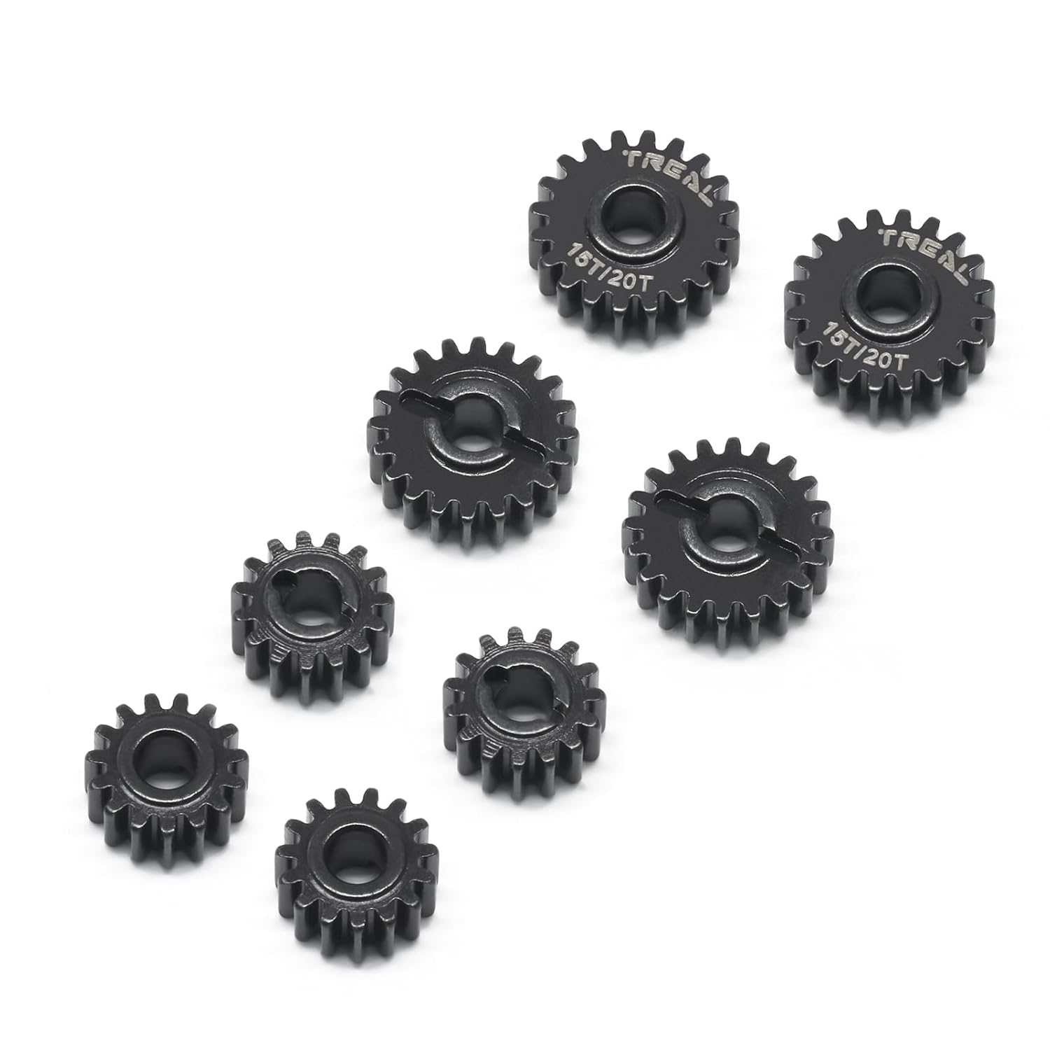 TREAL FCX24 Overdrive Portal Gears Harden Steel Metal OD Portal Drive Gears Set 15T/20T (8P) for 1/24 FMS FCX24,Overdrive 12%