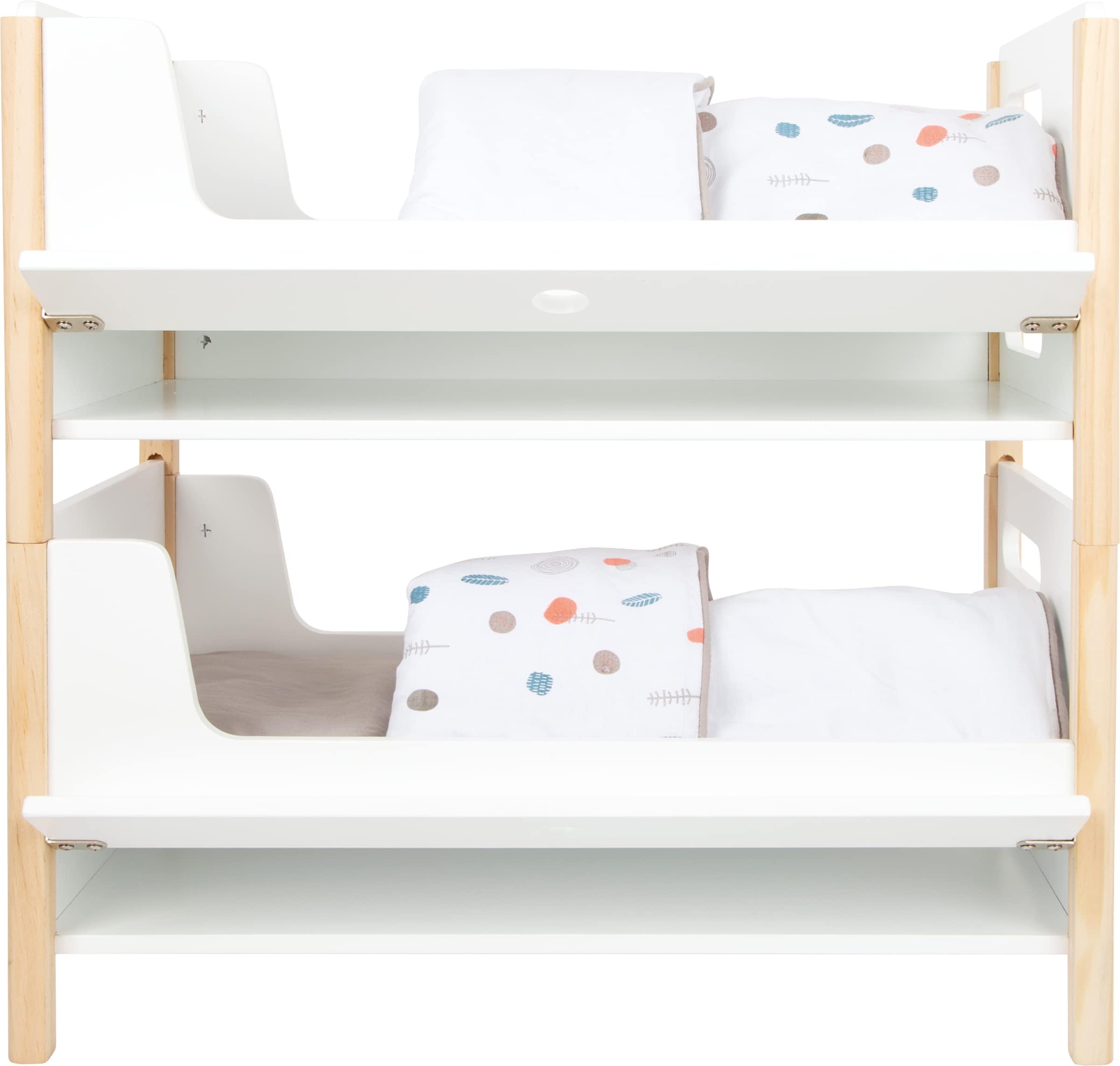 Small Foot Small Foot-11811 Cama litera de muñecas Little Button, Caja para Guardar Accesorios, a Partir de los 3 años de Edad. Toys, Color Blanco, Klein (11811)