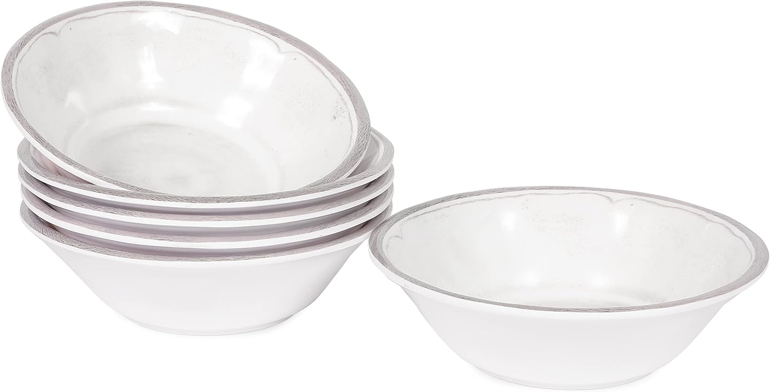 Juego de 6 cuencos de melamina para cereales de melamina, cuencos clásicos de melamina irrompibles para fiestas en interiores y exteriores (7