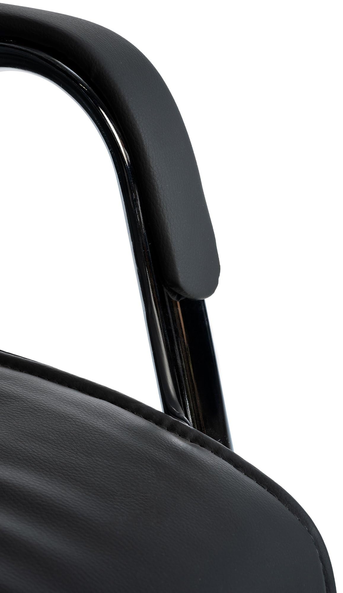 CLP Chaise Visiteur Sievert en Similicuir avec Accoudoirs | Fauteuil Luge sur Pičtement en Métal I Assise Et Dossier Rembourrés, Couleur:Noir