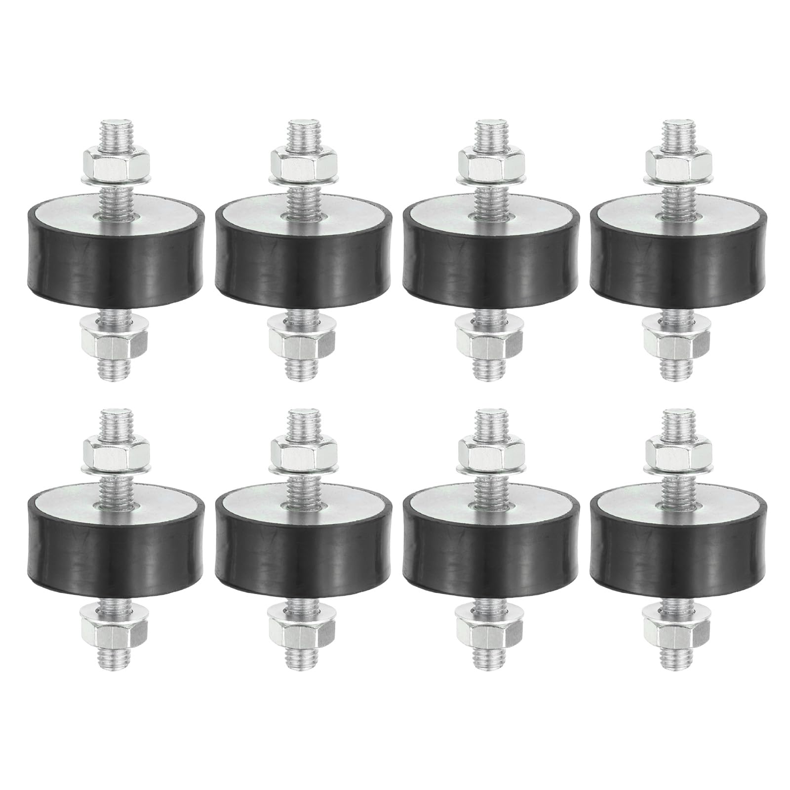 PATIKIL 8pcs Amortiguadores de Goma, M10 Macho Aislador de Vibración Silentblock Soporte Aislante para Aire Acondicionado Compresores de Aire Lavadora Maquinaria, 50x20x76mm(OD*T*L)