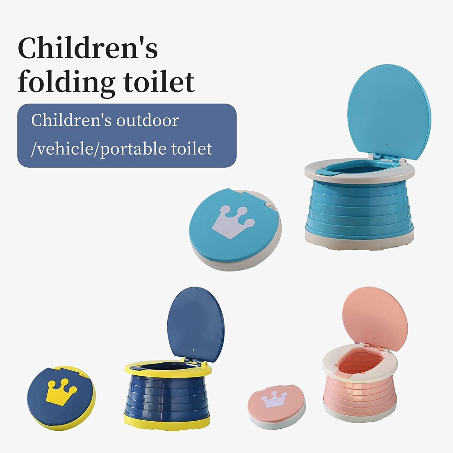Siège De Toilette De Voyage Portable Pour Tout-Petits - Pliable Antidérapant Avec Sac De Rangement - Bleu