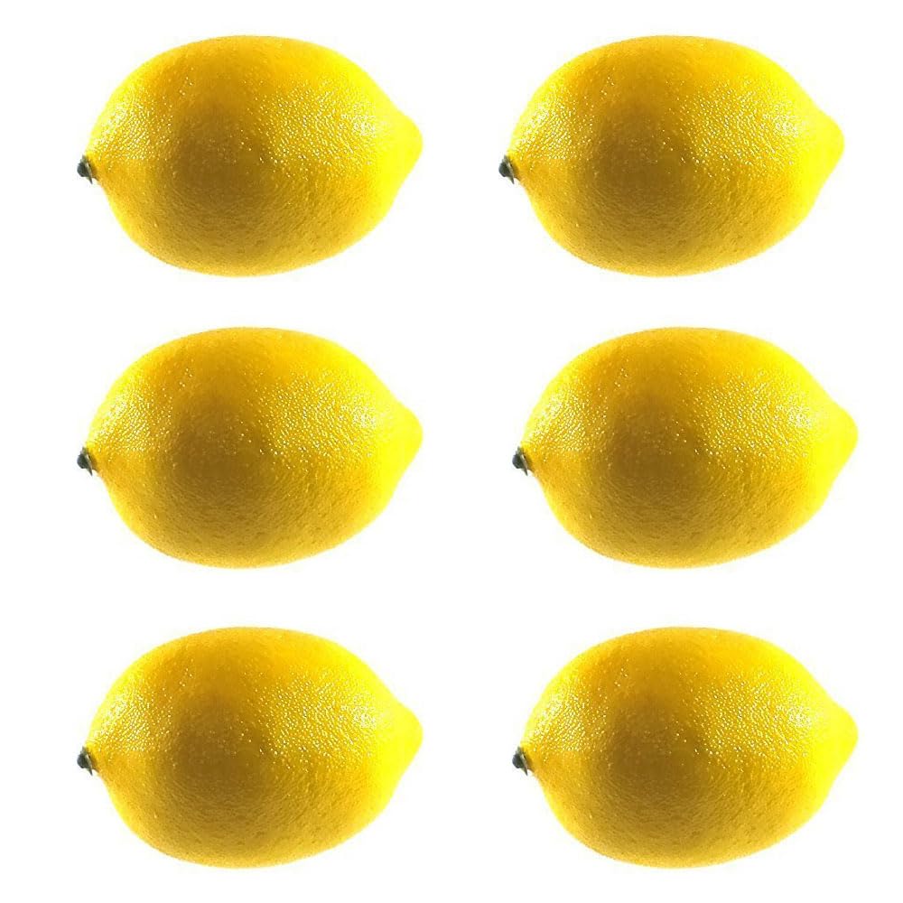 Uteruik Artificial Lemons - Plastic Citrus Fruit, 6pcs