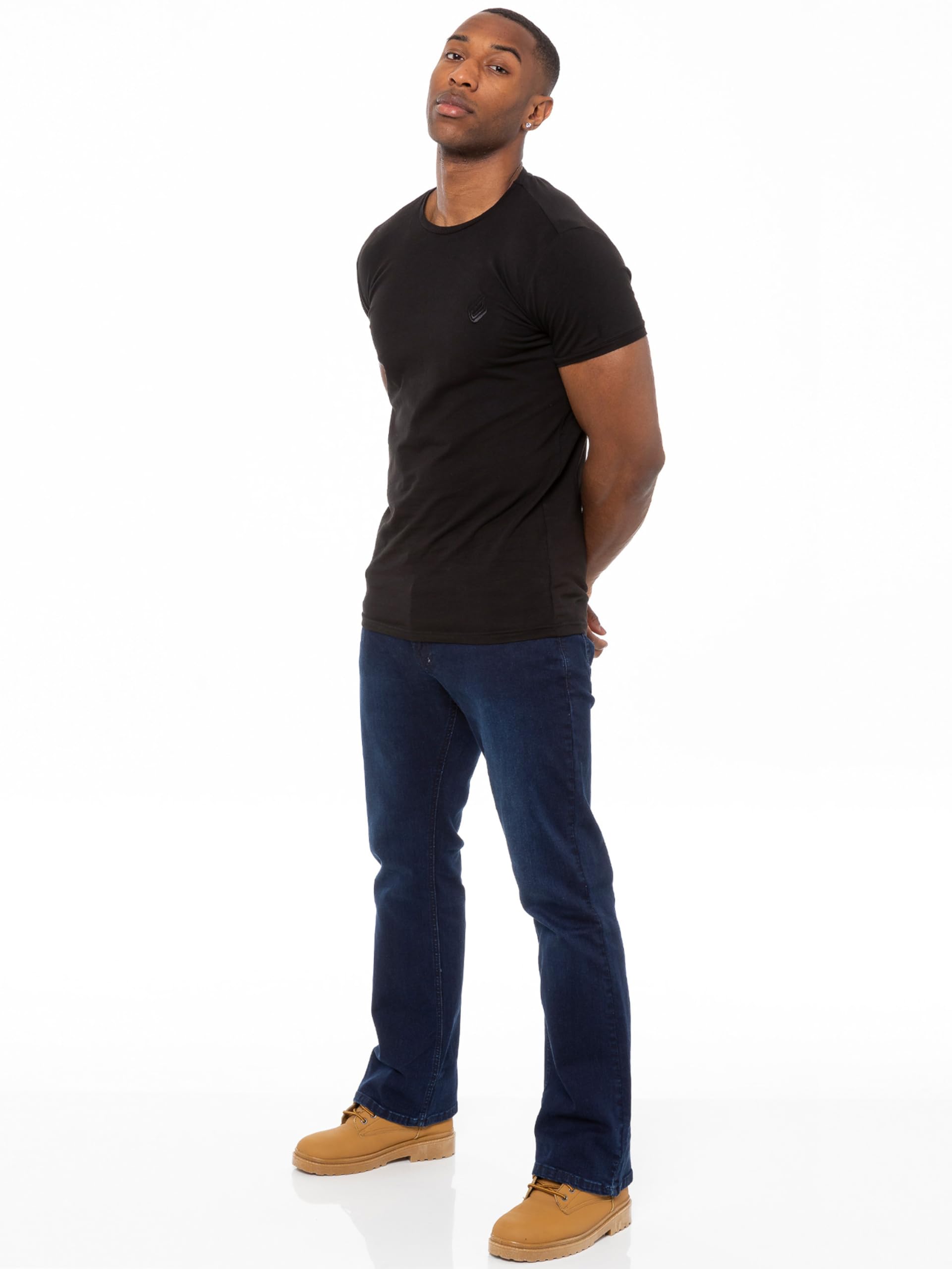 989Zé ENZO Jeans Boot Cut Uomo Pantaloni Casual Cotone con Taglio Bootcut