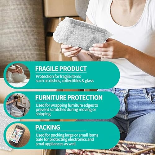 Duccinp Luftpolsterfolie Rolle - 300mm x 10m - Luftpolsterfolie für Versand Verpackung und Umzug
