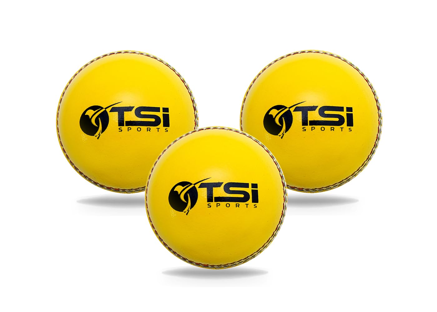 TSI Sports Indoor Cricket Ball Leather Indoor Ball Yellow Pack of 3-picture-11
