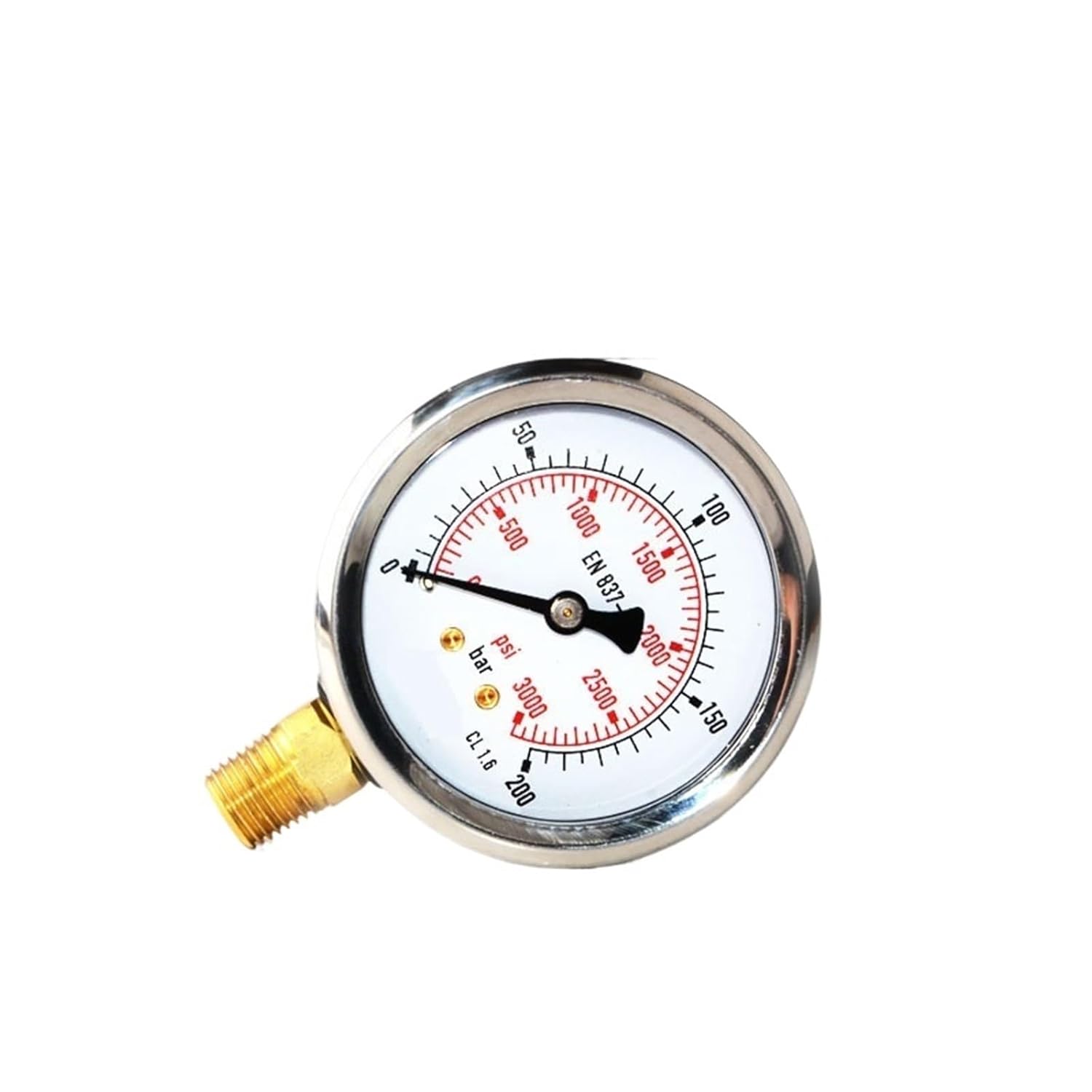 1pc Hydraulic Oil Gauge SM1SP63L 63mm 2.5inch 1/4 NPT Liquid Manometer Instruments Stainless Steel Gauge(0-200BAR)