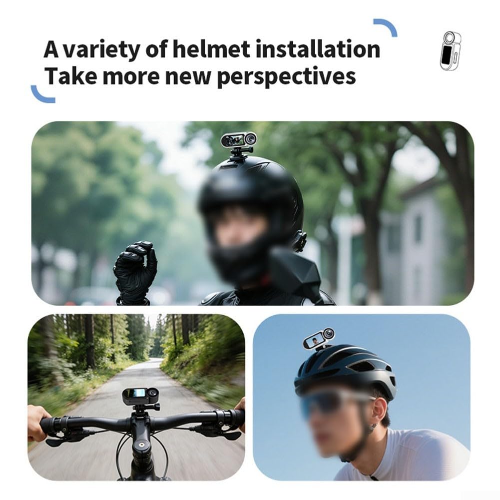 Action Camera compatta 4K con kit di montaggio magnetico | Video HD 4K, supporto magnetico per collana, uso a mani libere, sicurezza sul lavoro, uso quotidiano compatto (bianco)