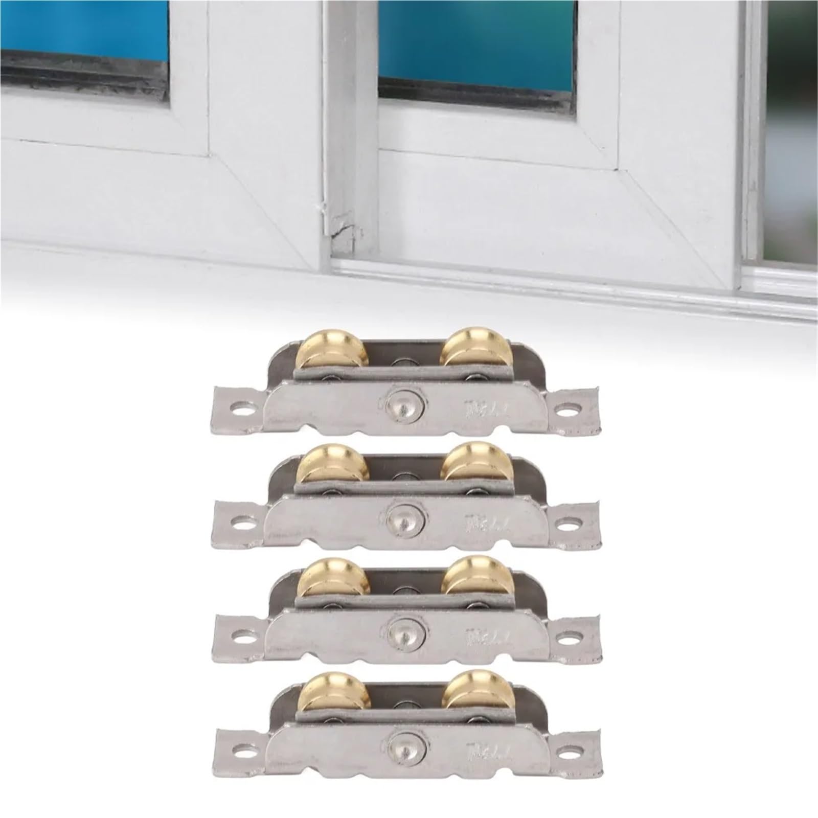 Rullo for porta scorrevole a doppio rullo da 6 pezzi concavo in acciaio inossidabile tandem a sfera in rame per Porta in Vetro
