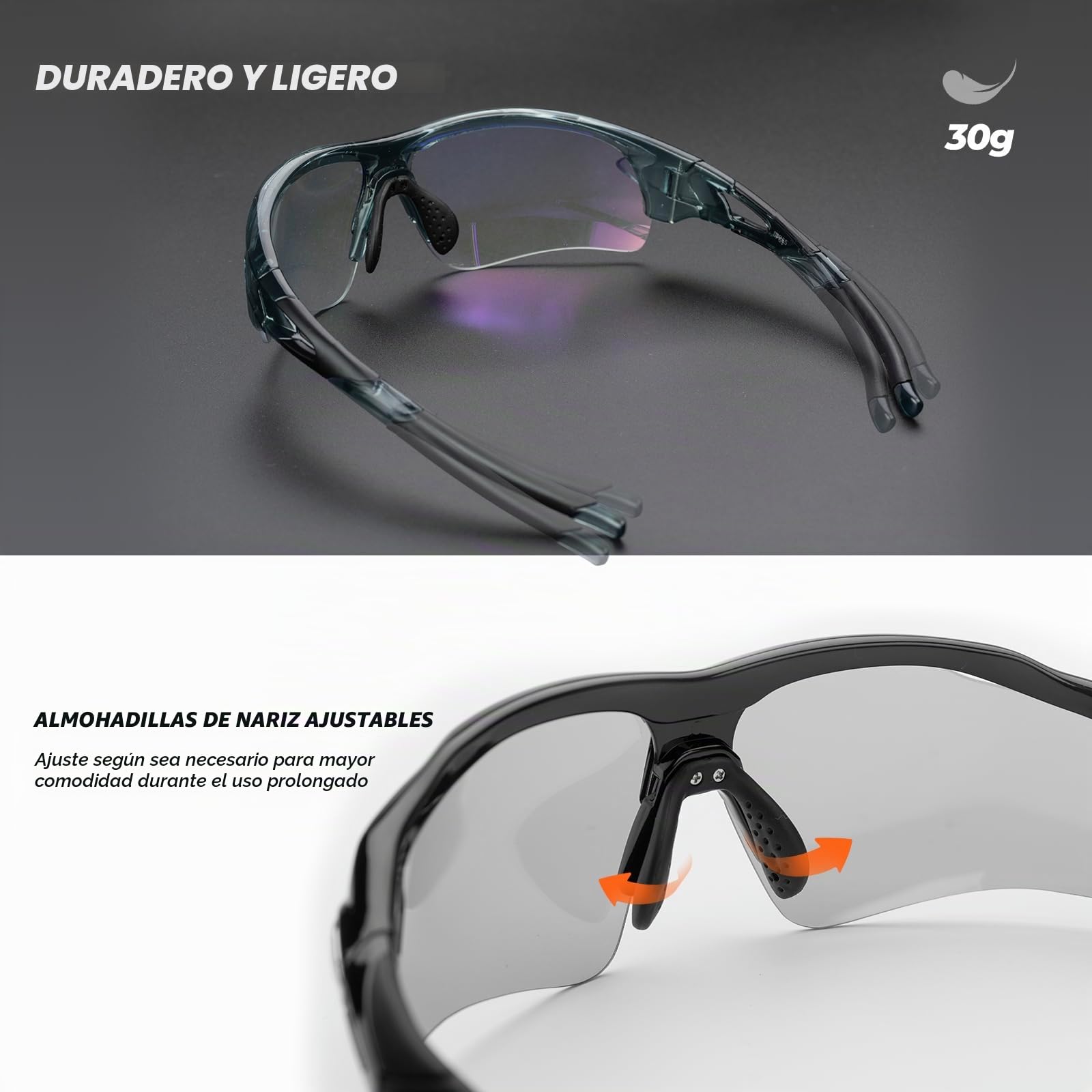 ROCKBROS Gafas de ciclismo fotocromáticas con lentes de inteligencia 3 en 1 para hombres y mujeres, gafas deportivas al aire libre, protección UV400, gafas de sol