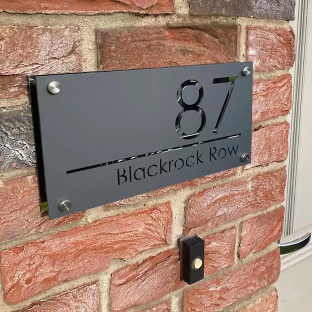 House Number & Street Name Sign - Acrylic House Sign - A Beautiful Sign