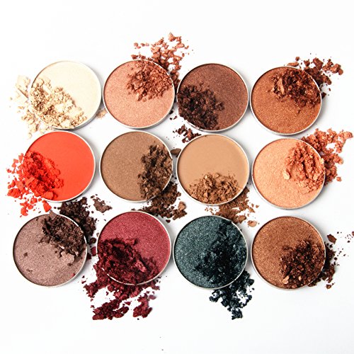 Molee 12 unidades de sombra de ojos en polvo único altamente pigmentado sombra de ojos, ajuste magnético paleta de maquillaje de calidad sin parabenos, sin gluten