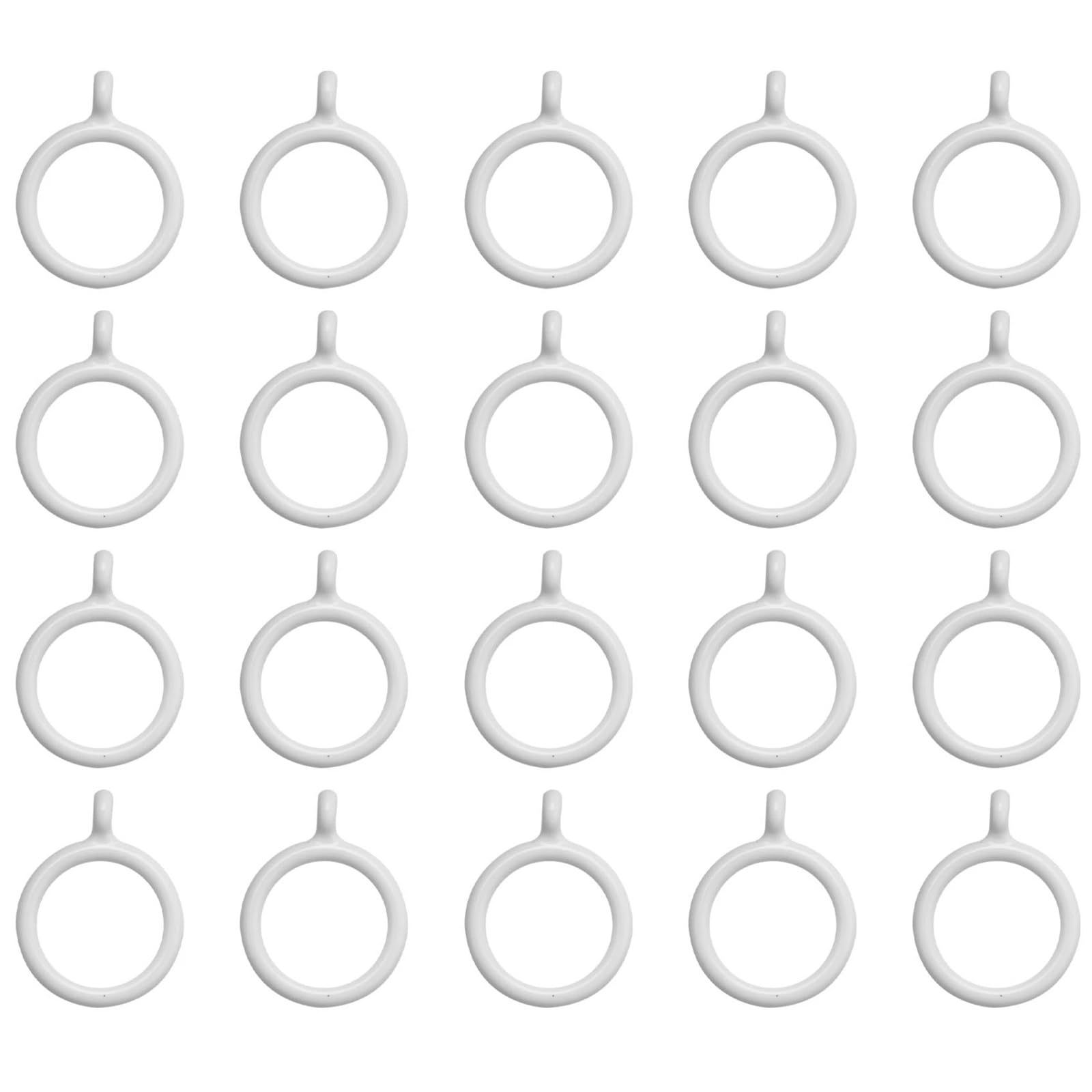 Curtain Rings 200Pcs White Plastic Curtain Rings 25mm Inner Diameter Drapery Eyelet Rings