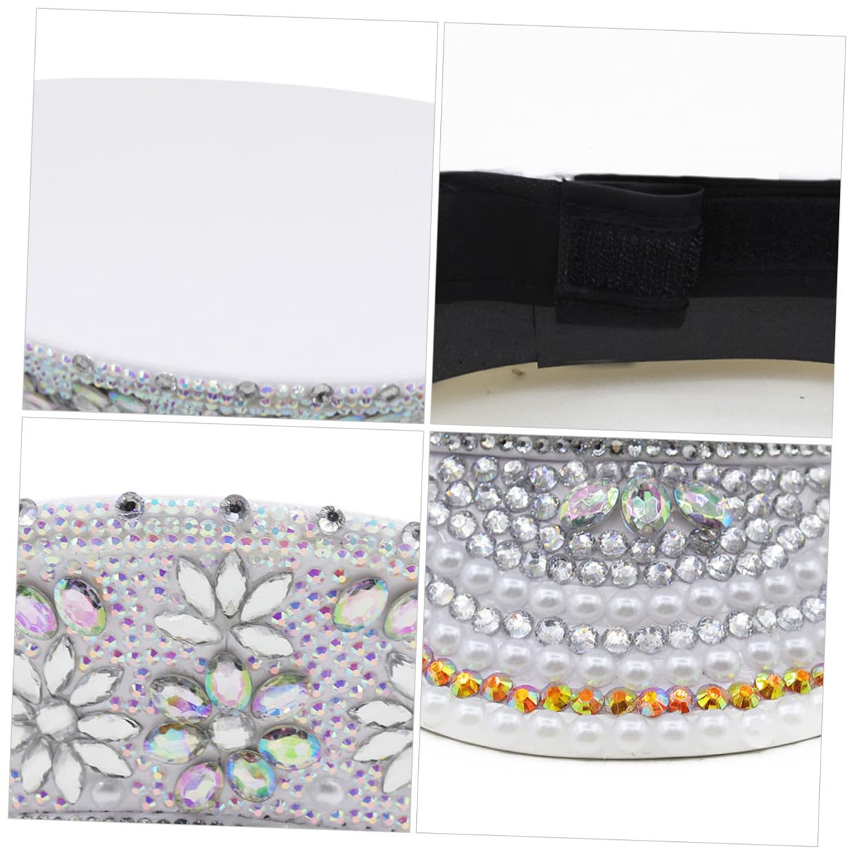Beavorty Sombrero Blanco para Despedidas de Soltera y Cómodo Tamaño Ajustable Gemas de Imitación para Novia y Bodas Elegantes