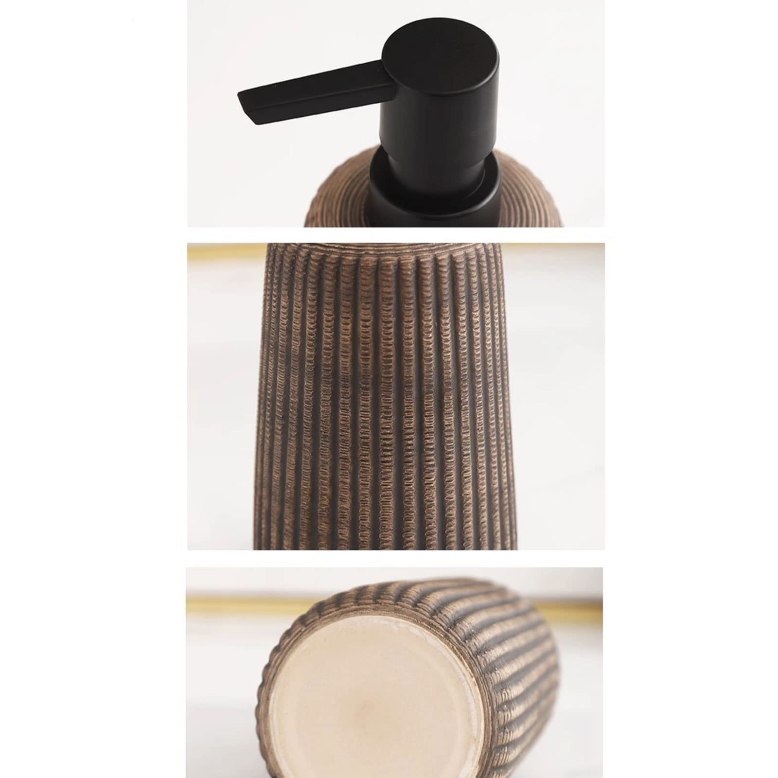 Distributeur de douche avec distributeur vertical individuel pour shampoing et lotion, flacon séparé de 400 ml, grande capacité, distributeur en céramique pour lotion et savon (couleur : or)