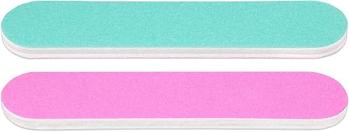 Miniatura 5 de PANA - Mini lima de uñas de doble cara para manicura, pedicura, uñas naturales y acrílicas, rosaverde azulado (grano 100100)
