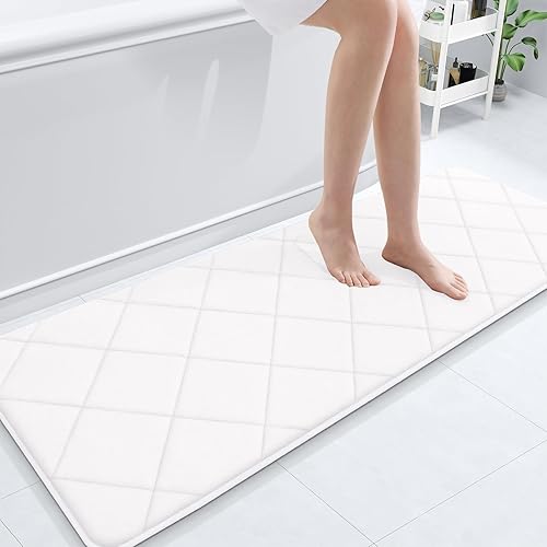 Miniatura 188 de OLANLY Tapete de baño de espuma viscoelástica de 24 x 16 pulgadas, ultra suave y absorbente, lavable a máquina, cómodo tapete de baño para suelo de
