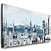 Produktbild Julia-Art Leinwandbilder - 120 mal 50 cm Bild München Skyline, Stadt Wandbilder sind fertig gerahmt - Verschiedene Motive - Kunstdrucke XXL Panorama Mn-01-13