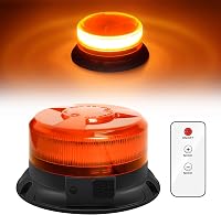 Dinfu Mágneses Forgó Figyelmeztető Lámpa 12V - Sárga LED Vészvillogó Távirányítóval, 9 Üzemmód, Autó/Teherautó/Traktor Kompatibilis, USB Töl 1