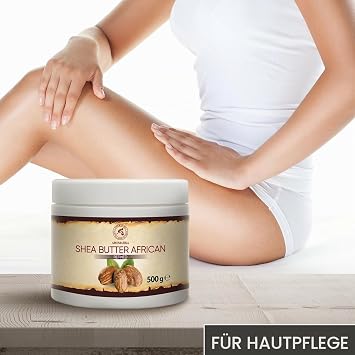 Shea Butter - 500 g - Butyrospermum Parkii from Africa - Body Butter - Karité Body Butter - Emollient - Shea Butter - for Very Dry Skin - Hair Treatment - Skin Care - Nail Care - Hand Care - Massage