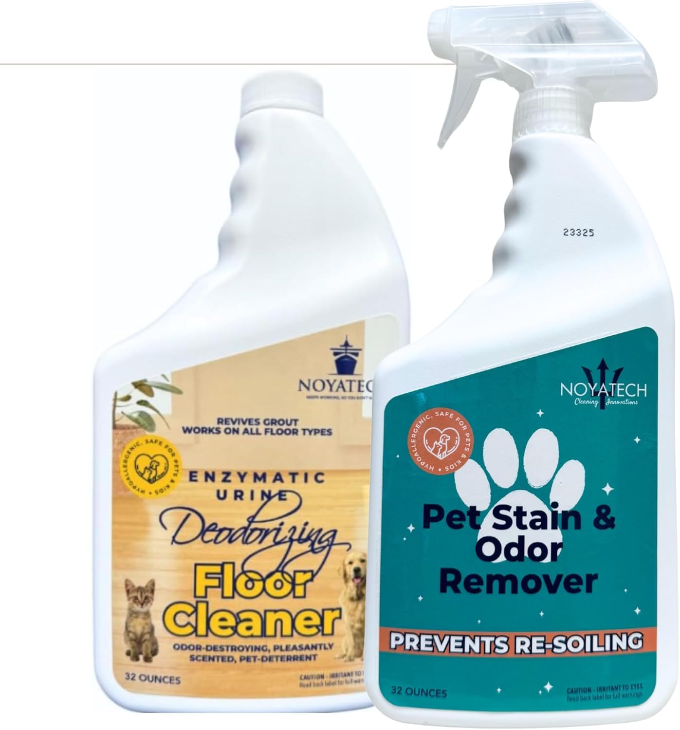 Pet Stain and Odor Remover, 2 Quarts Combo, Enzymatic Urine Deodorizing Floor Cleaner, Safe for Kids and Pets