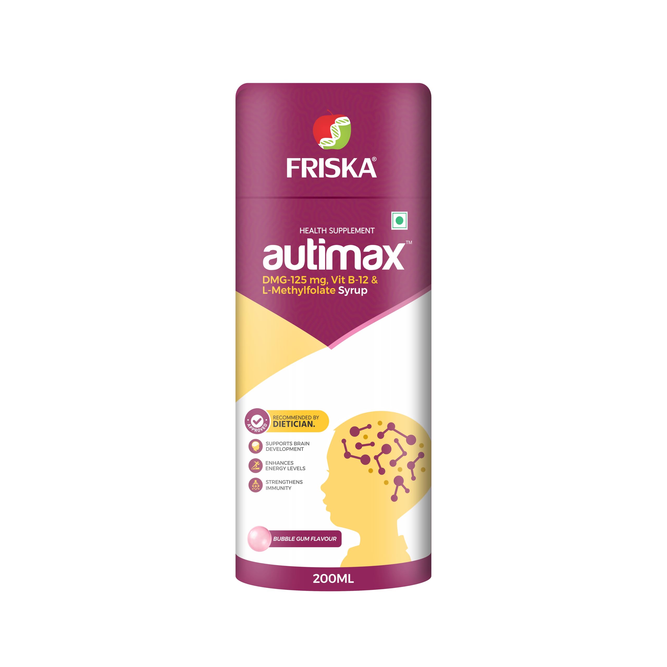 [BRSREBI3CABWYE36] Friska Auti Max DMG-125mg Vitamin B-12 & L-Methylfolate Syrup