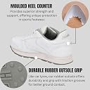 Hirolas Mens Athletic Training Gym Shock Absorbing White Shoes For Running, Walking, And Multi Sports Activities, 8 UK gallery image