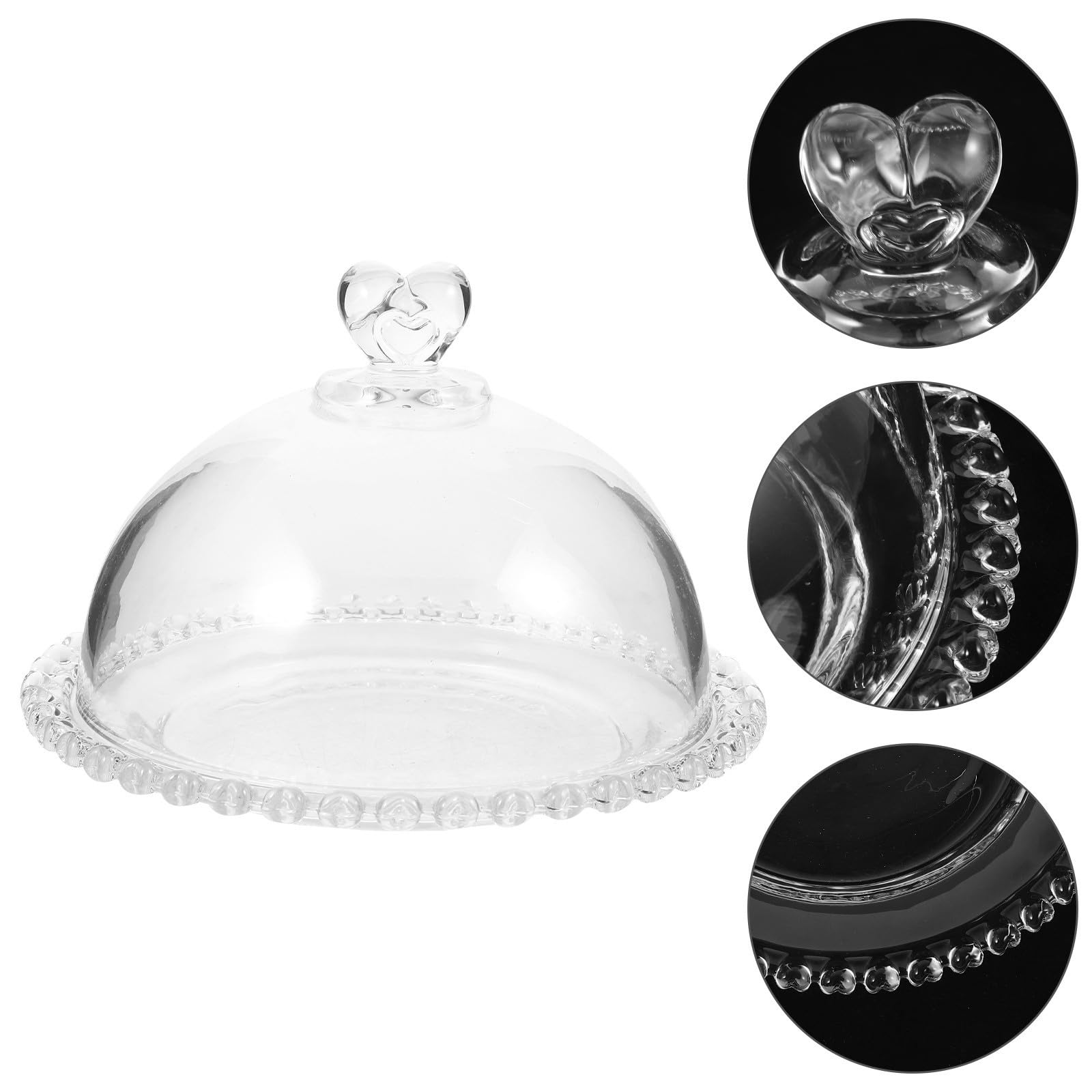 Bandeja de Cristal Diseño Multifuncional para Tartas Cúpula Transparente Mantiene los Alimentos Frescos y Seguros para Eventos y Reuniones