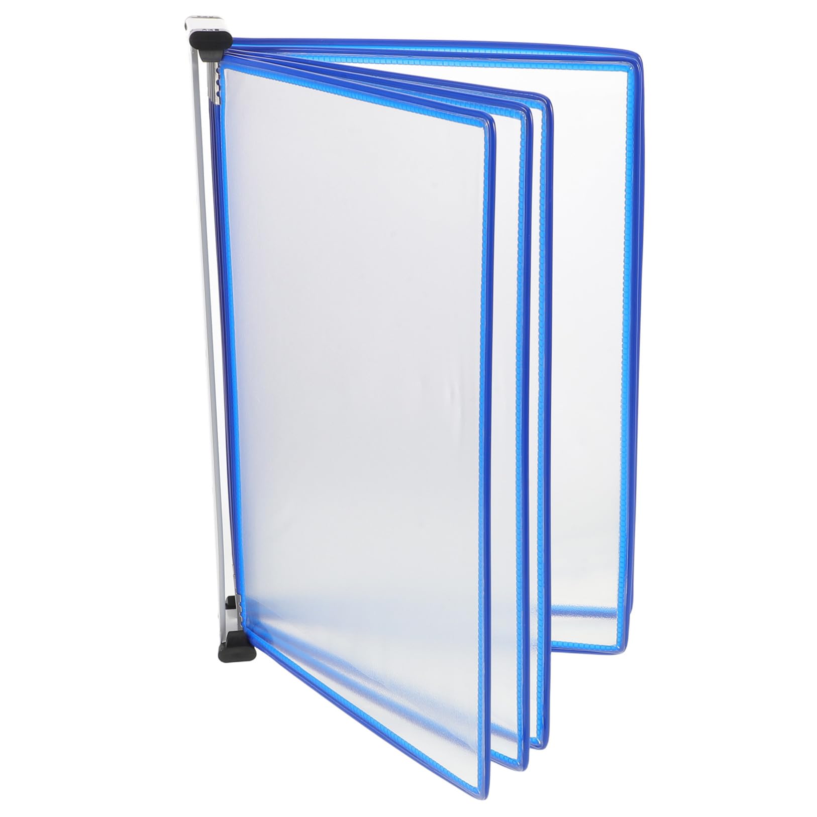 Organiseur Mural pour Documents avec 5 Panneaux Double Face et 10 Poches en Fer et PVC, Système D'affichage de Référence Polyvalent pour Bureau et Réunions