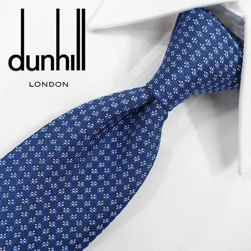 【国内即発】[ダンヒル] ネクタイ ブランド ブランドネクタイ (8cm幅) ネイビー/ブルー [並行輸入品]