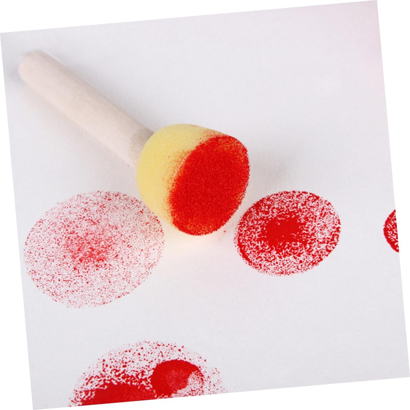 15Pcs Wooden Handle Sponge Painting Brush Set DIY Painting Accessories for Graffiti and Arts Crafts for Creative Projects and Hands Activities