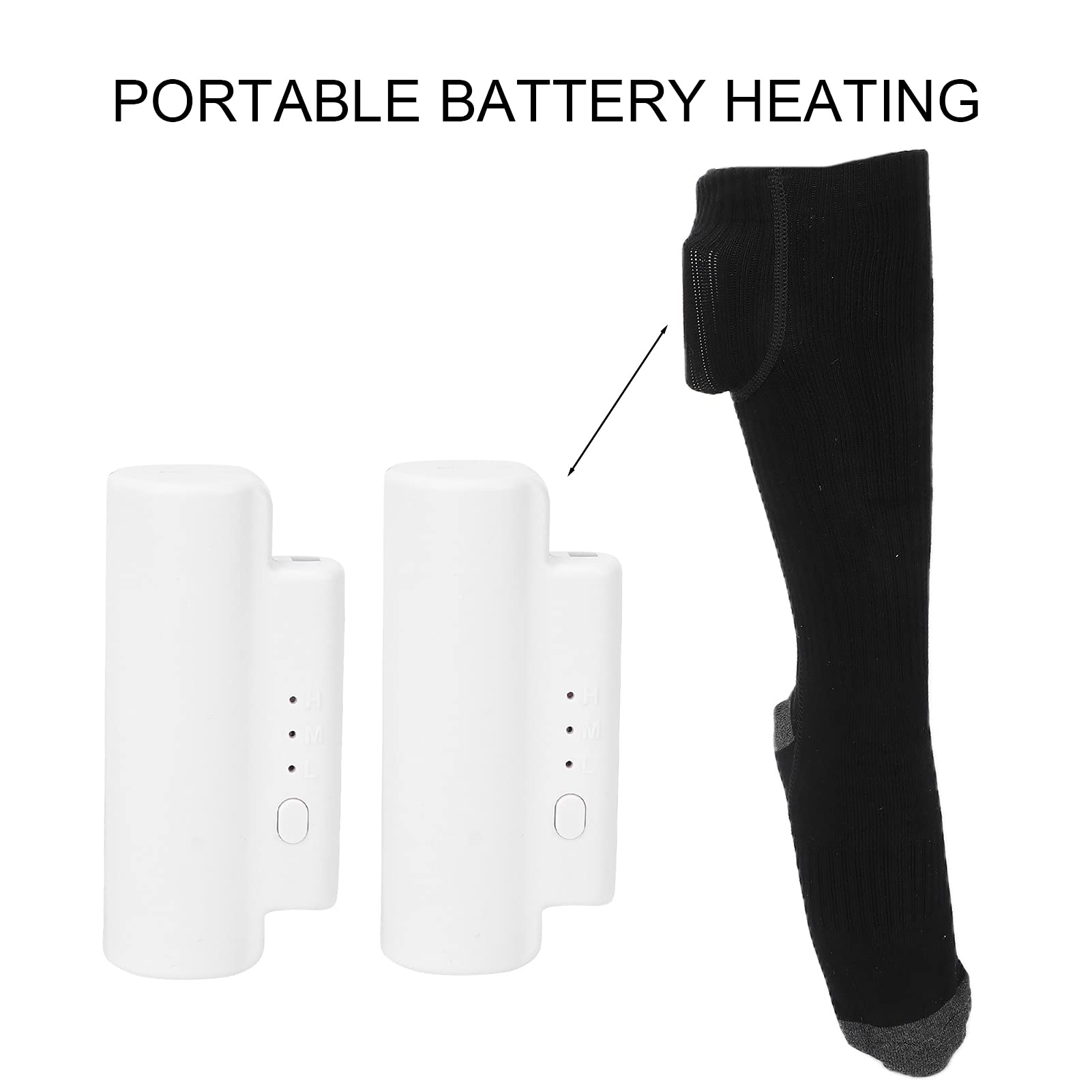 Chaussettes chauffantes électriques, Chaussettes Thermiques à Batterie Rechargeable avec 3 Niveaux de Chaleur, Chaussettes chauffantes en Coton Doux à Alimentation USB pour Hommes