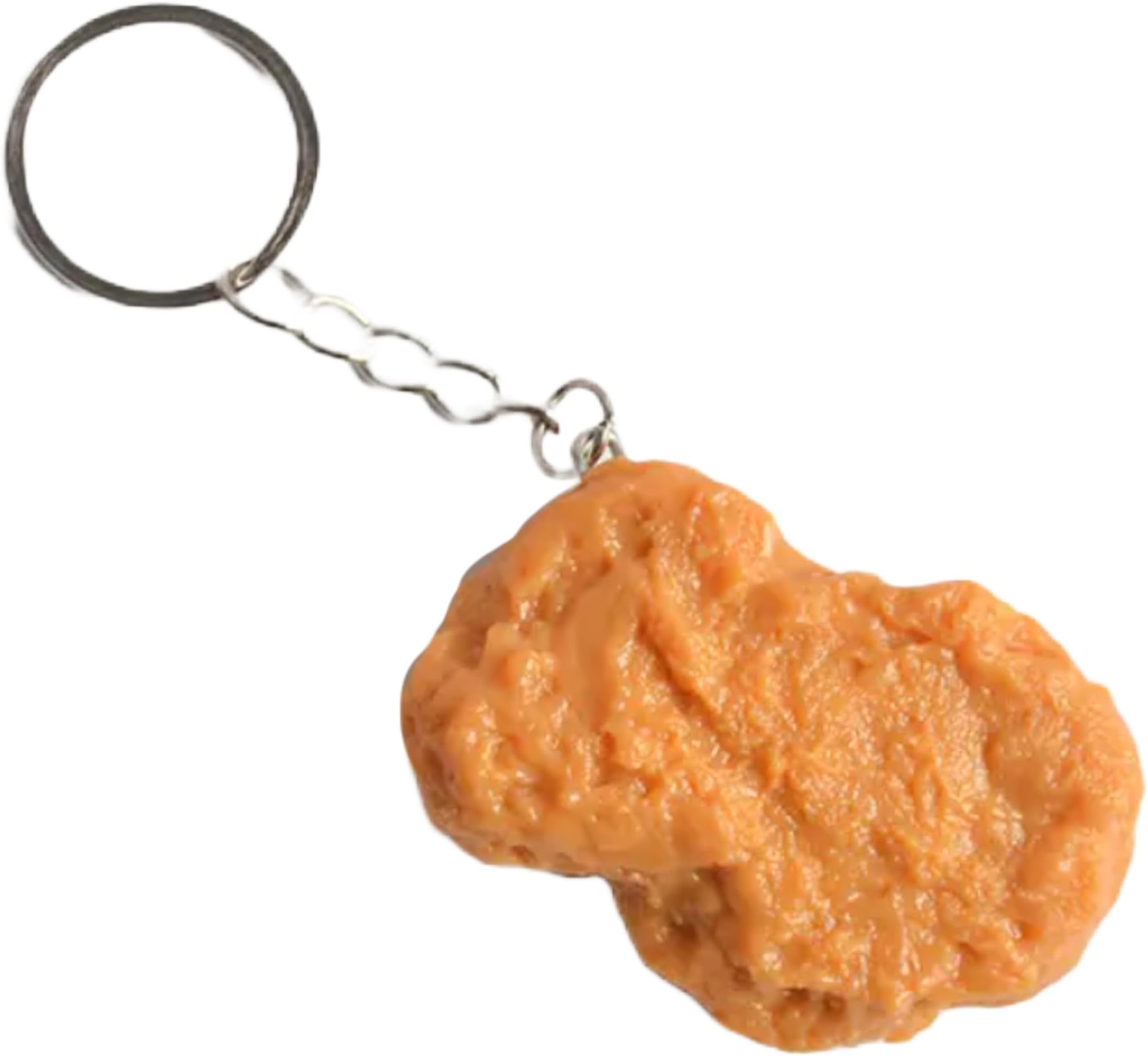 Fried Chicken Keyring Keychain - Funny Key Ring for Suitcase, School Bag, Keys & More