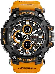 Relógio de Pulso Masculino Marca de luxo Smael choque 1802d à prova d´água (Laranja)