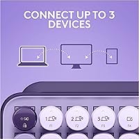 Vista 8 de Logitech POP Keys - Teclado mecánico inalámbrico con teclas Emoji personalizables, diseño compacto duradero, conectividad Bluetooth o USB, Cosmos