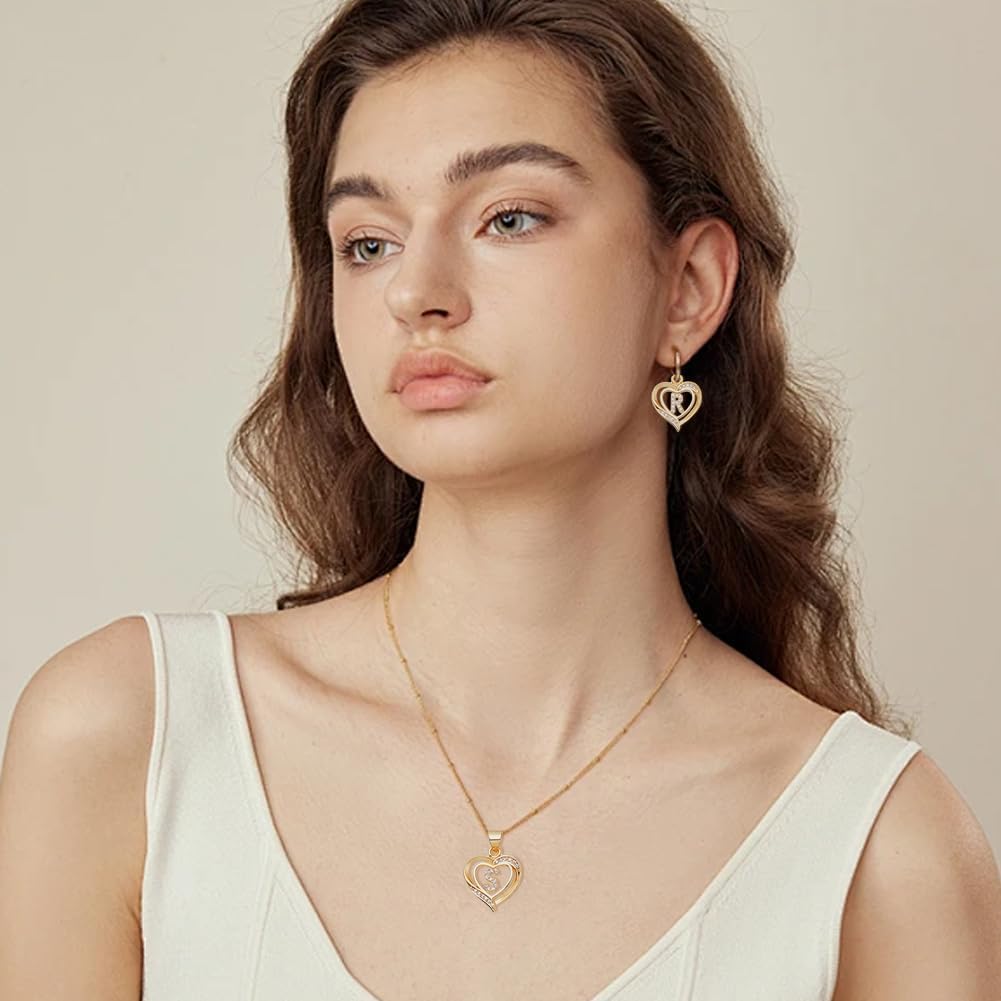 WADORN 26Pcs 18K Gold Filled Letters Charms, Love Heart Initial A-Z Alphabet Charm Pendant Beads Glitter Cubic Zirconia Pendants for DIY Crafts Necklace Earring Bracelet Keychains Jewelry Making - Image 5