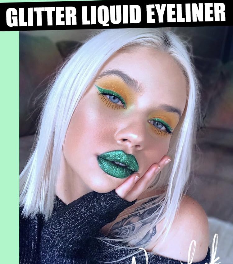 Miniatura 2 de Delineador de ojos líquido con purpurina plateada, de larga duración, impermeable, delineador de ojos con purpurina de diamante, punta ultrafina, a