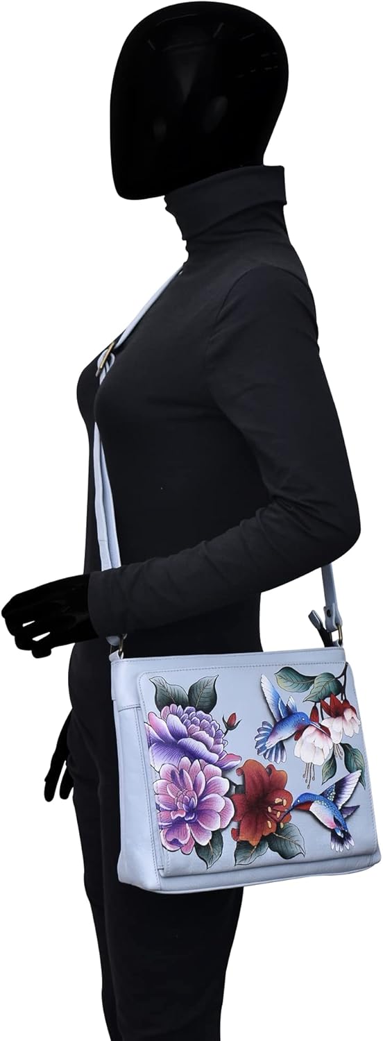 Anna by Anuschka Women's Hand-Painted Genuine Leather Organizer Crossbody