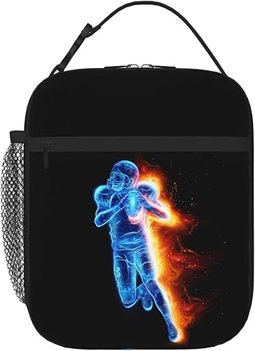 Miniatura 13 de Lonchera de baloncesto para niños, adolescentes, niños y niñas, bolsa de almuerzo deportiva aislada a prueba de fugas, portátil, con bolsillo